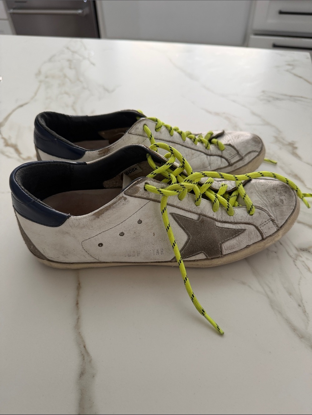 Golden Goose superstar Sneakers with Neon Yellow Laces size 39